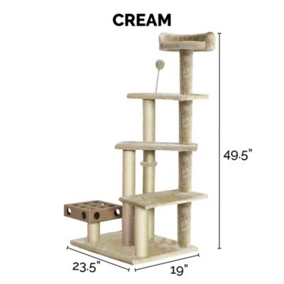 Image showing  49.5 in. Cat Tree Furniture Play Stairs with Cat-IQ Busy Box
