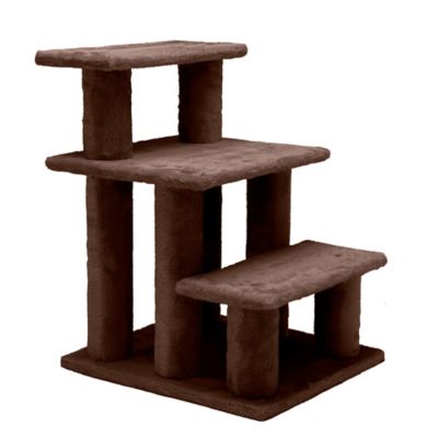 Image showing  Steady Paws 3-Step Pet Stairs, Brown