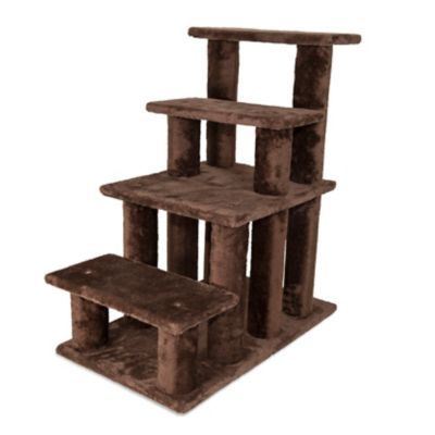 Image showing  4-Step Steady Paws Pet Stairs for Pets Up to 50 lb., Brown