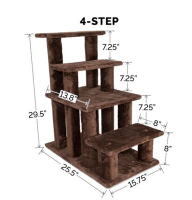 Image showing  4-Step Steady Paws Pet Stairs for Pets Up to 50 lb., Brown
