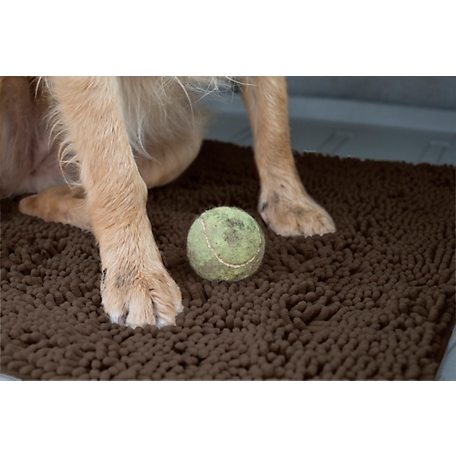 FurHaven Muddy Paws Towel & Shammy Dog Mat - Muddy Paws Absorbent Chenille  Shammy Bath Towel and Food Mat Rug, Mud (Brown), Jumbo Plus