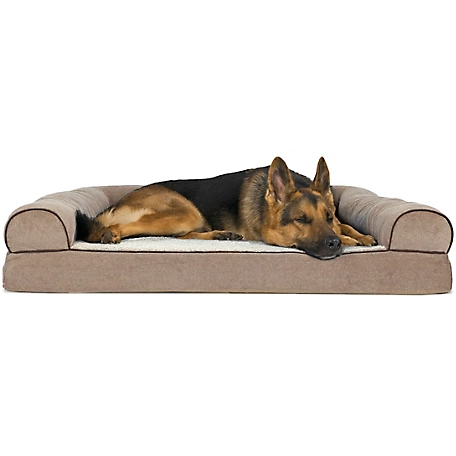 FurHaven Faux Fleece and Chenille Soft Woven Orthopedic Pet Bed