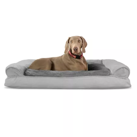 FurHaven Plush and Suede Pet Sofa Bed Bolster Dog Beds