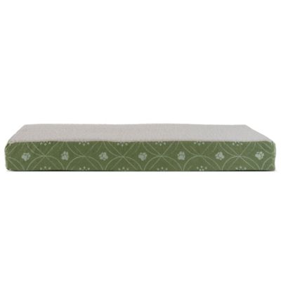 FurHaven Faux Sheepskin Flannel Paw Print Deluxe Memory Foam Mattress Pet Bed, Available in 4 Sizes