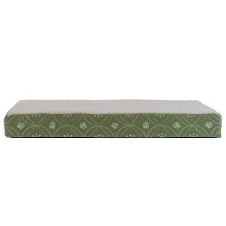 FurHaven Faux Sheepskin Flannel Paw Print Deluxe Memory Foam Mattress Pet Bed, Available in 4 Sizes