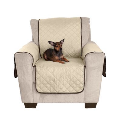 FurHaven Chair Slipcover Water-Resistant Reversible Two-Tone Furniture Protector Cover - Espresso/Clay, Chair