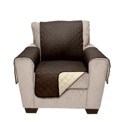 Image showing  Chair Slipcover Water-Resistant Reversible Two-Tone Furniture Protector Cover - Espresso/Clay, Chair