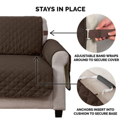 Image showing  Chair Slipcover Water-Resistant Reversible Two-Tone Furniture Protector Cover - Espresso/Clay, Chair