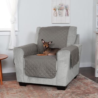 Image showing 7 th FurHaven Water-Resistant Reversible Two-Tone Furniture Protector Cover, Gray/Mist, Chair