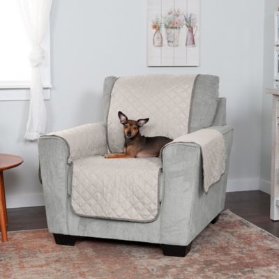 Image showing 8 th FurHaven Water-Resistant Reversible Two-Tone Furniture Protector Cover, Gray/Mist, Chair