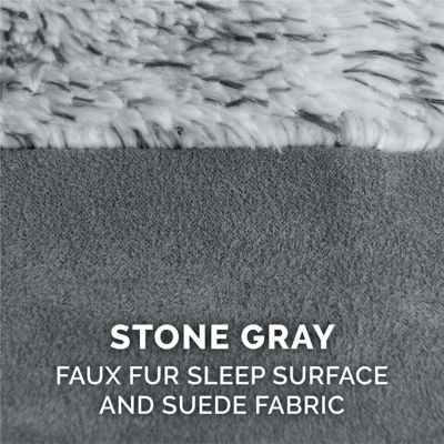 Image showing 6 th FurHaven Two-Tone Faux Fur and Suede Orthopedic Deluxe Chaise Lounge Sofa Pet Bed