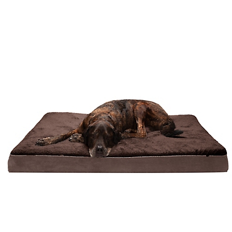 FurHaven Terry and Suede Deluxe Cooling Gel Top Orthopedic Mattress Pet Bed Espresso