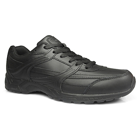 Genuine Grip Men's 1010 Leather Jogger Slip-Resistant Work Shoes, Black