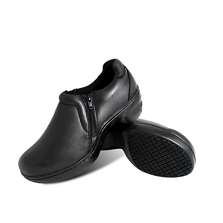 Genuine Grip 460 Slip-Resistant Slip-On Work Shoes, Black