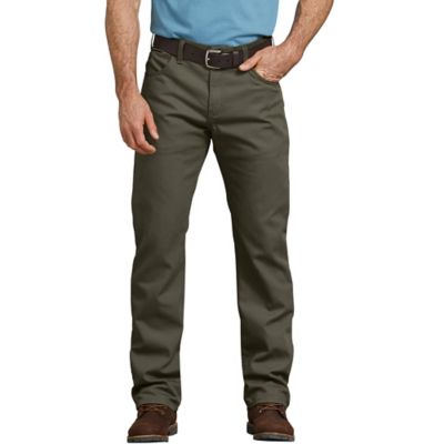 Dickies Men's Regular Fit Mid-Rise Flex Straight Leg Tough Max Duck 5-Pocket Work Pants