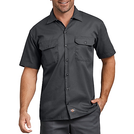 Dickies Men's Short-Sleeve FLEX Relaxed Fit Twill Work Shirt at