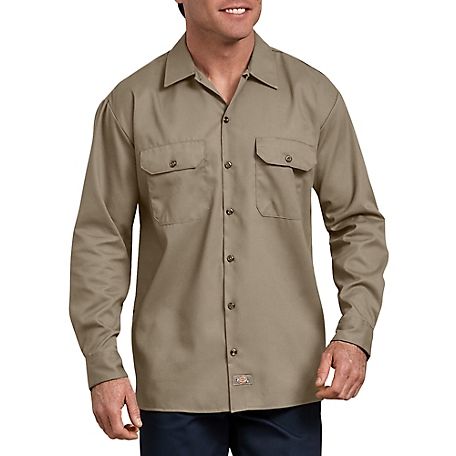Dickies Long-Sleeve Flex Relaxed Fit Twill Work Shirt