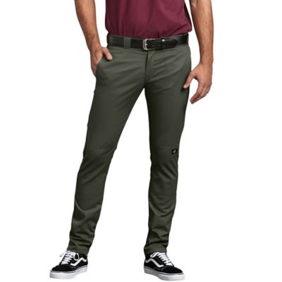 Dickies Men's Skinny Straight Fit Mid-Rise FLEX Double-Knee Work Pants