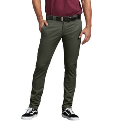 Dickies Men's Skinny Straight Fit Mid-Rise FLEX Double-Knee Work Pants These are the only pants my son will wear for work