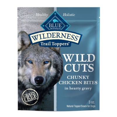 Blue Buffalo Wilderness Trail Toppers Wild Cuts Natural High-Protein Dog Wet Food, Chicken Bites in Hearty Gravy, 3-oz. Pouch