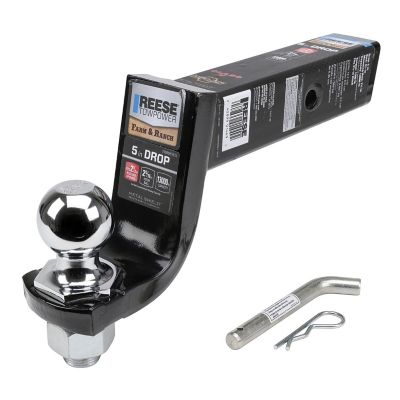 Reese Towpower 5 in. Drop Interlock Trailer Hitch Ball Mount Towing Security Kit