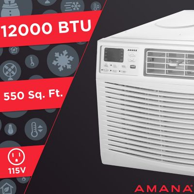 Image showing  12,000 BTU 115V Window-Mounted Air Conditioner with Remote Control, AMAP121BW