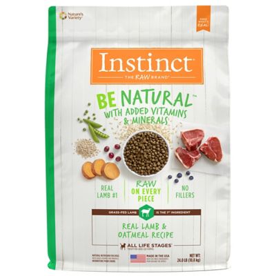 Instinct Be Natural All Life Stages No Corn, Wheat or Soy, Lamb and Oatmeal Recipe Dry Dog Food I was so happy to find a food that has grains