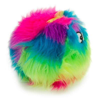Image showing  Furballz Squeaky Plush Dog Toy, Chew Guard Technology, Rainbow, Small