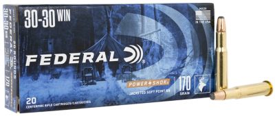Federal Power-Shok .30-30 Win 170-Grain Jacketed Soft Point Rifle Ammunition, 20 Rounds