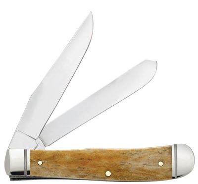 Image showing  3.25 in. and 3.27 in. Smooth Antique Bone Trapper Knife with Bomb Shield