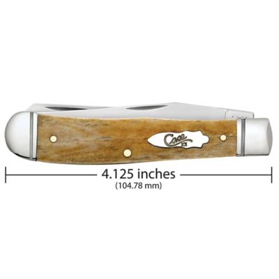 Image showing  3.25 in. and 3.27 in. Smooth Antique Bone Trapper Knife with Bomb Shield