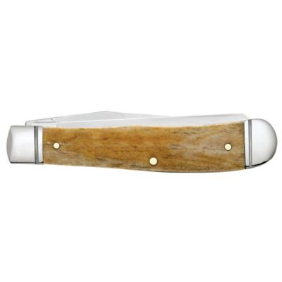 Image showing  3.25 in. and 3.27 in. Smooth Antique Bone Trapper Knife with Bomb Shield