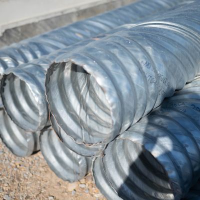 Image showing  12 in. x 10 ft. Galvanized Steel Drainage Pipe