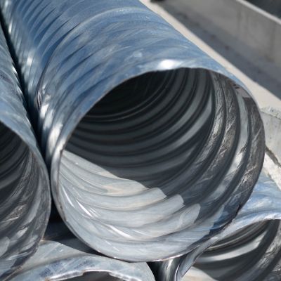 Image showing  18 in. x 10 ft. Galvanized Steel Drainage Pipe