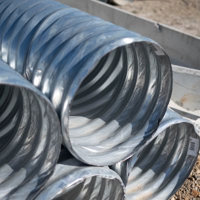 Image showing  18 in. x 10 ft. Galvanized Steel Drainage Pipe