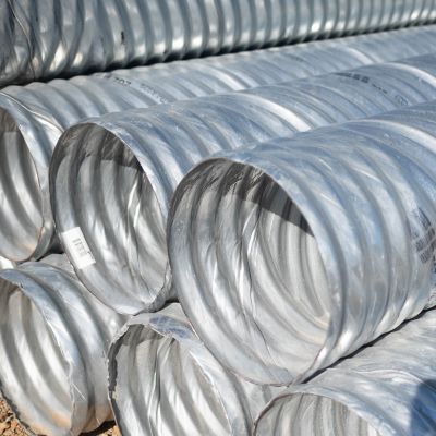 Image showing  18 in. x 10 ft. Galvanized Steel Drainage Pipe