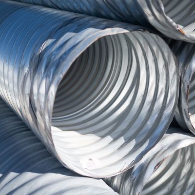 Image showing  24 in. x 10 ft. Galvanized Steel Drainage Pipe