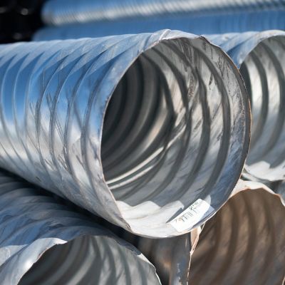 Image showing  15 in. x 20 ft. Galvanized Steel Drainage Pipe