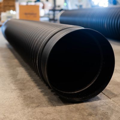 Image showing  15 in. x 20 ft. Corrugated HDPE Drainage Pipe