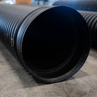 Image showing  18 in. x 20 ft. Corrugated HDPE Drainage Pipe