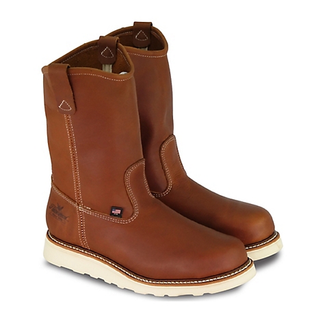 Thorogood Men's Wedge Non-Safety Toe Wellington Boots, Tobacco Oil-Tanned Leather, 11 in.