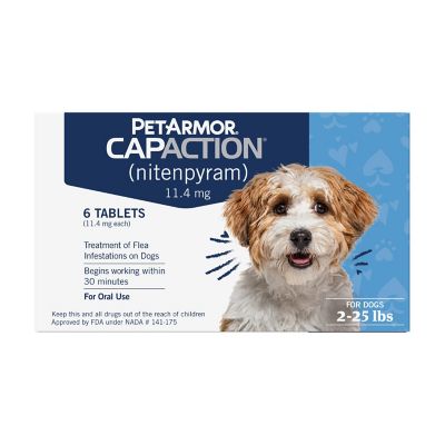 PetAction CapAction Flea Treatment Tablets for Dogs 2-25 lb., 6 ct