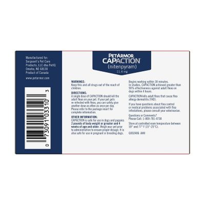 Image showing  CapAction Flea Treatment Tablets for Dogs 2 lb.-25 lb., 6 ct.