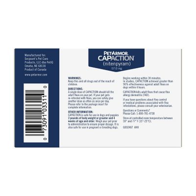 Image showing  CapAction Flea Treatment Tablets for Dogs 25+ lb., 6 ct.