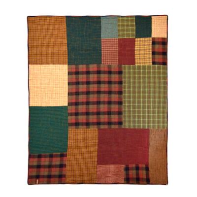 Donna Sharp Cotton Campfire Square Quilted Throw Blanket, 50 in. x 60 in.