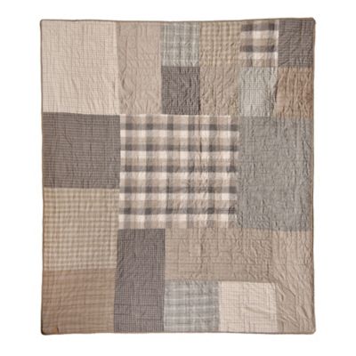 Donna Sharp Cotton Smoky Square Quilted Throw Blanket, 50 in. x 60 in.
