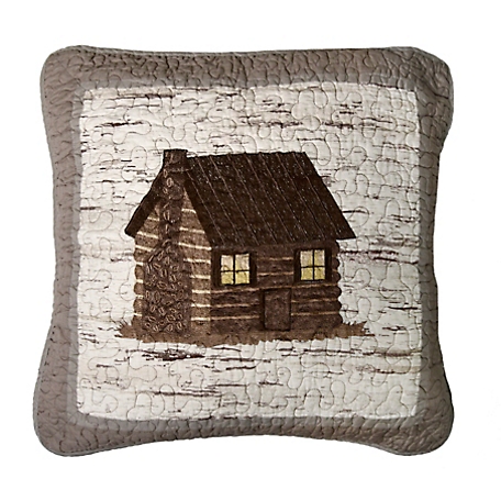 Donna Sharp Birch Forest Log Cabin 18 in. x 18 in. Decorative Throw Pillow