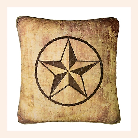 Donna Sharp Indoor Wood Patch Star Decorative Throw Pillow, 18 in. x 18 in.