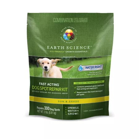 Earth Science 2 lb 300 Spots Spot Repair Kit for Dogs Sun and Shade Grass Seed Blend Grass Seed