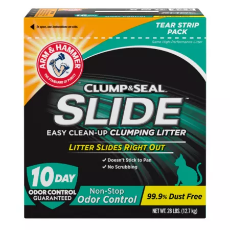 Arm & Hammer SLIDE Easy-Clean Scented Clumping Clay Cat Litter Non-Stop Odor Control 28 lb Box Cat Litter